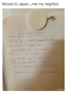 【海外】「日本に引っ越したら隣人からこんな手紙をもらったんだけど」拙い英語で外国人を迎え入れる日本人に海外も超感動！